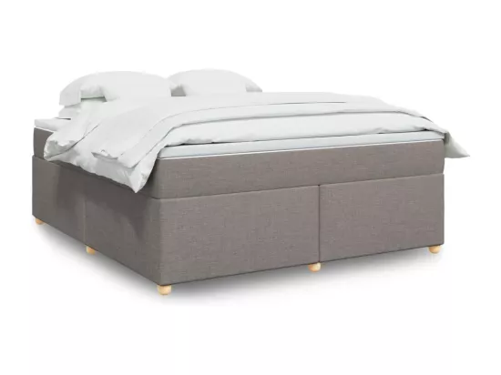 Sommier à lattes de lit avec matelas Taupe 180x200 cm Tissu
