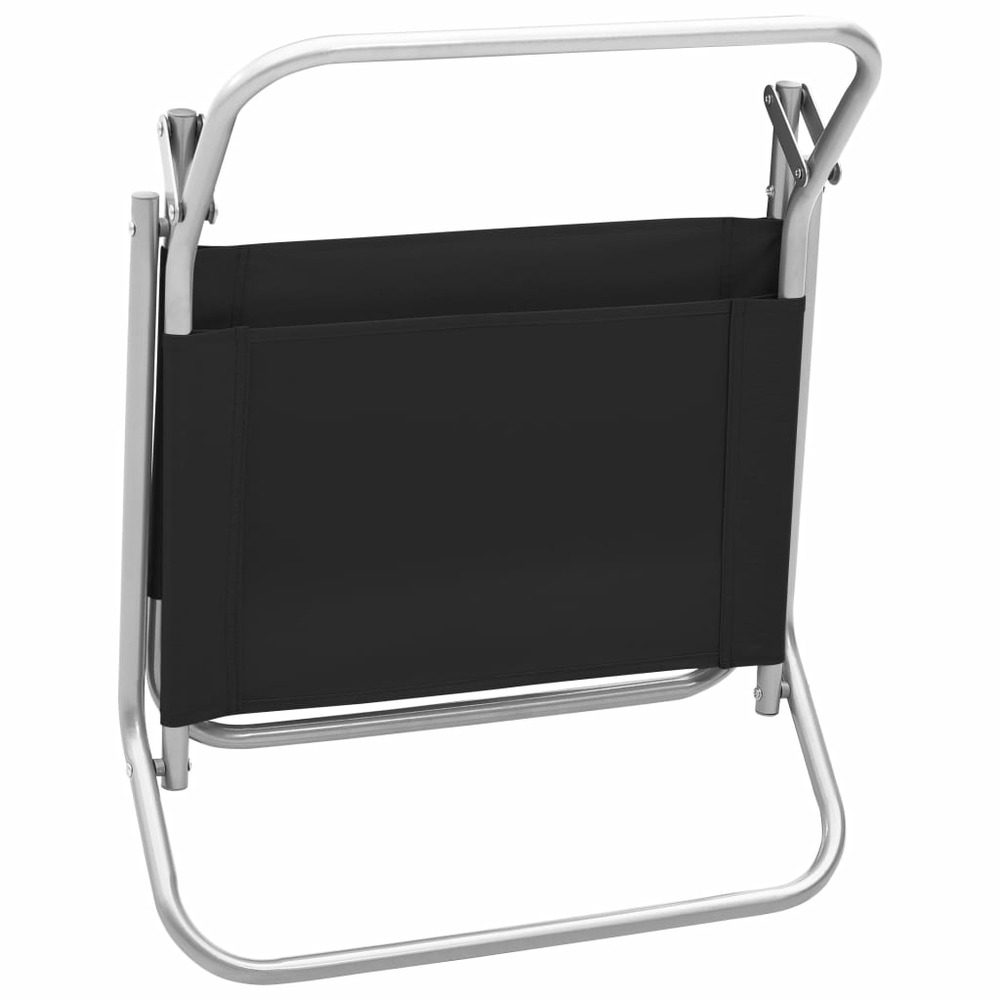 Chaises de plage pliables 2 pcs noir tissu