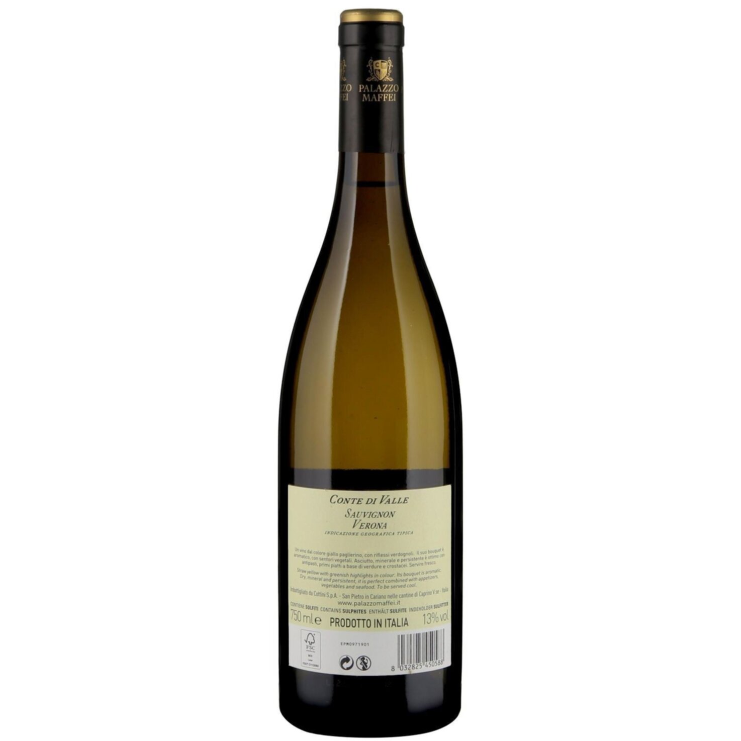 Veneto IGT Sauvignon Bianco Conte di Valle Palazzo Maffei -75cl