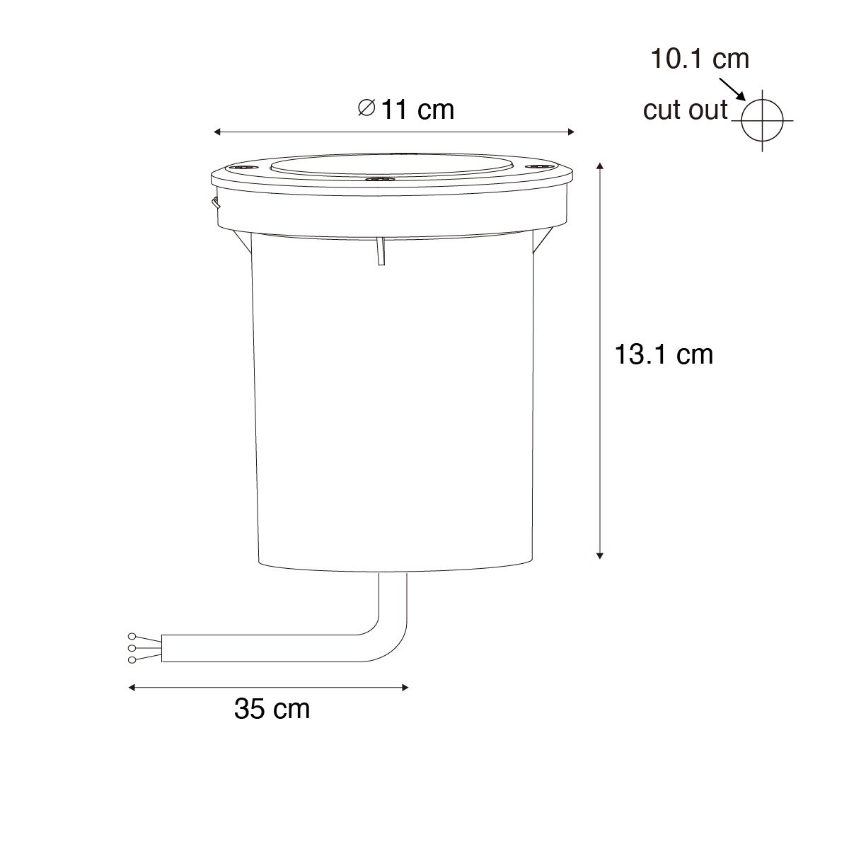 Set van 6 moderne buiten grondspots staal 35 mm verstelbaar IP65 - Delux