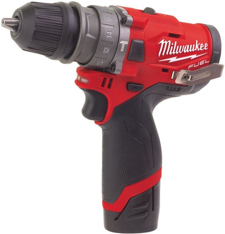 Milwaukee M12 FPDXKIT-202X 12V Li-Ion accu Boor-/schroefmachine incl. koppen set (2x 2.0Ah accu) in HD-Box - koolborstelloos