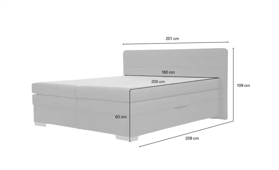 Boxspringbett Maria Petrol 180 cm