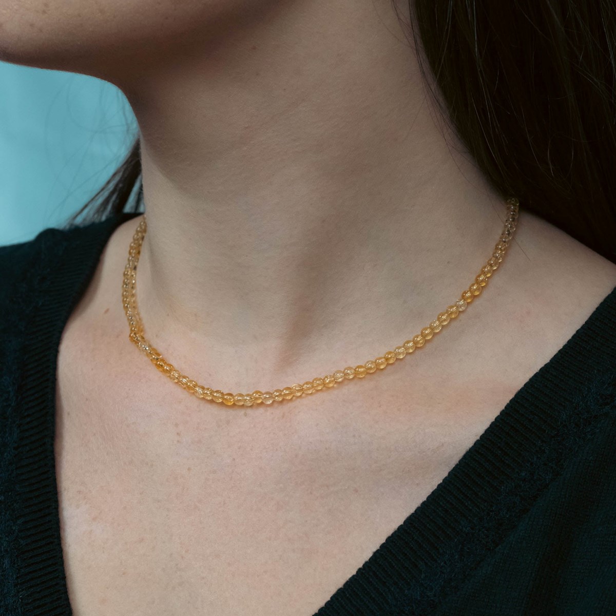 Collier, bracelet et boucles d'oreilles Serena en pierres Citrine