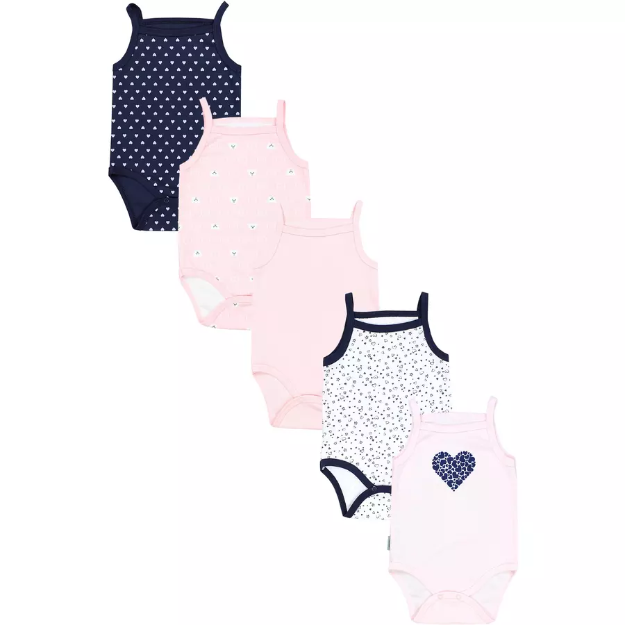 TupTam Mädchen Babybody mit Spagettiträger Sommer 5er Pack rosa Modell 2