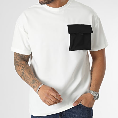 Tee Shirt Oversize Large A Poche Blanc
