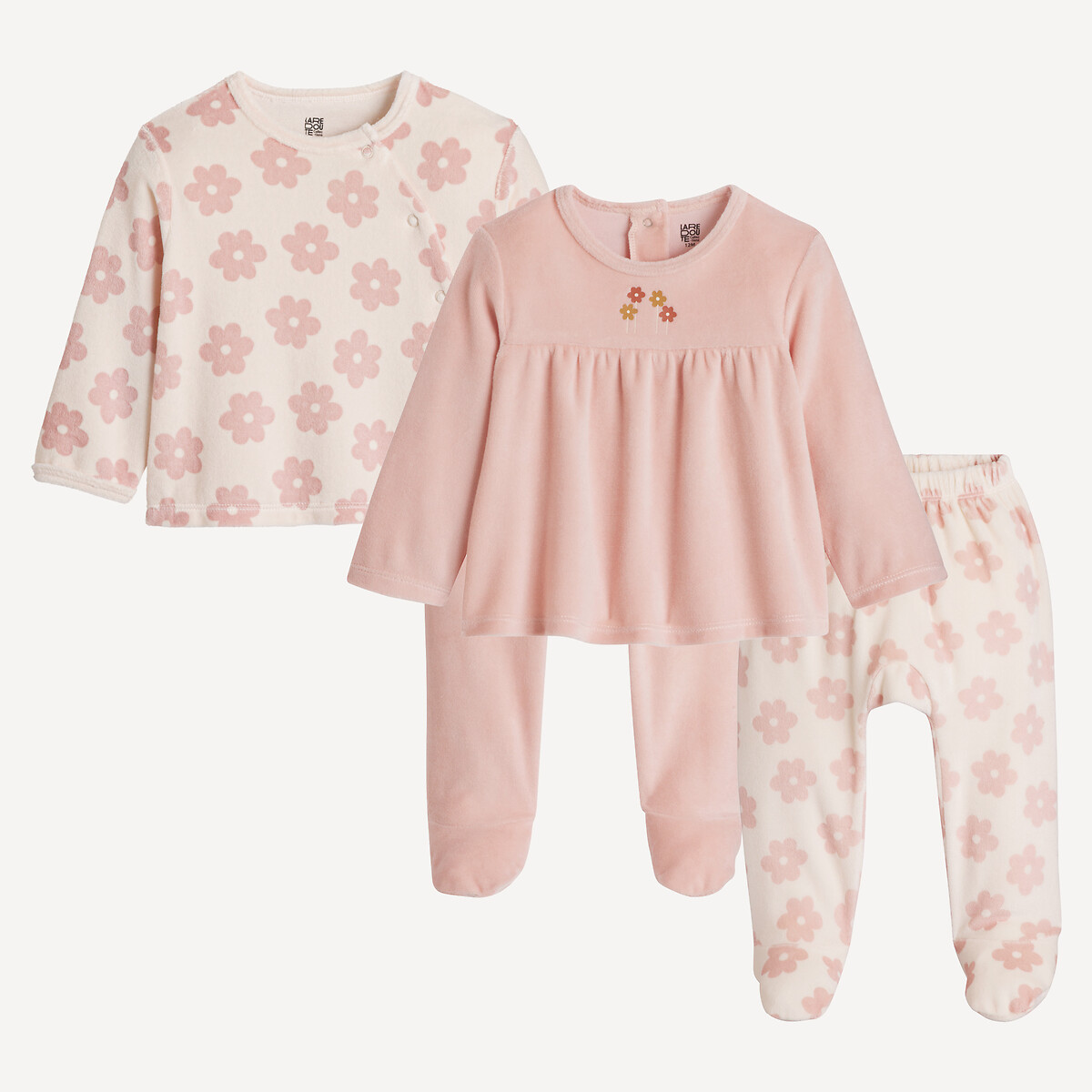 COLEÇÃO LA REDOUTE<br>Conjunto de 2 pijamas de veludo