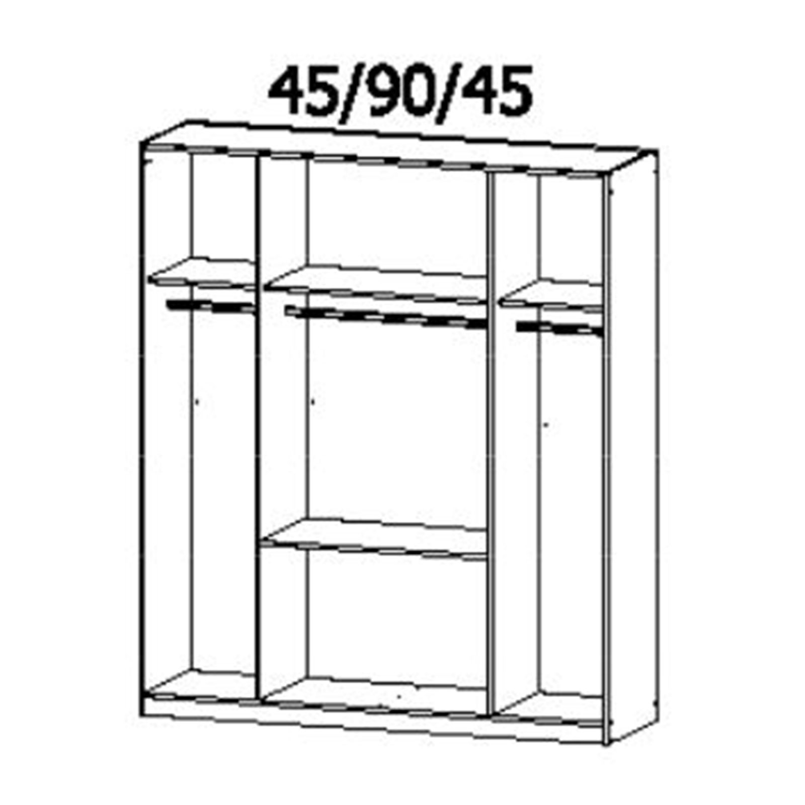 Drehtürenschrank - alpinweiß-weiß Hochglanz - 181 cm breit