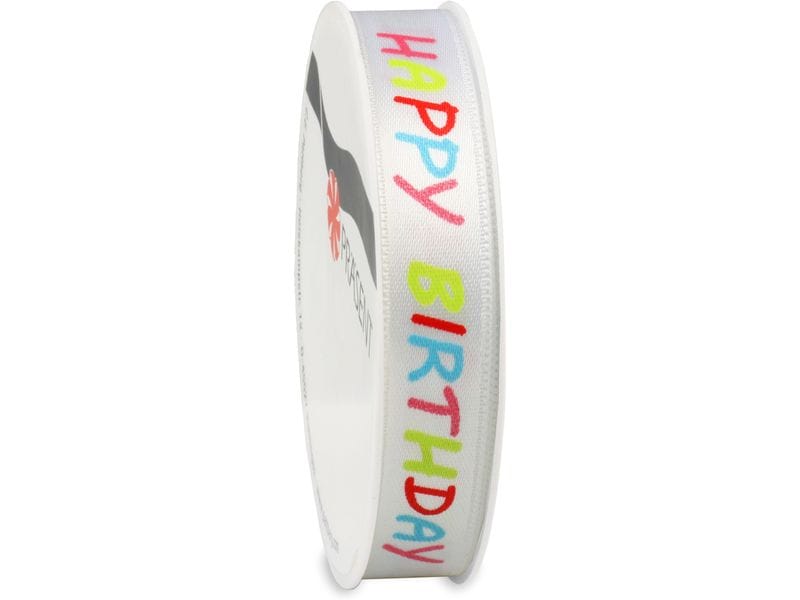 Pattberg Geschenkband Happy Birthday 15 mm x 3 m Kräuselband für Geschenke
