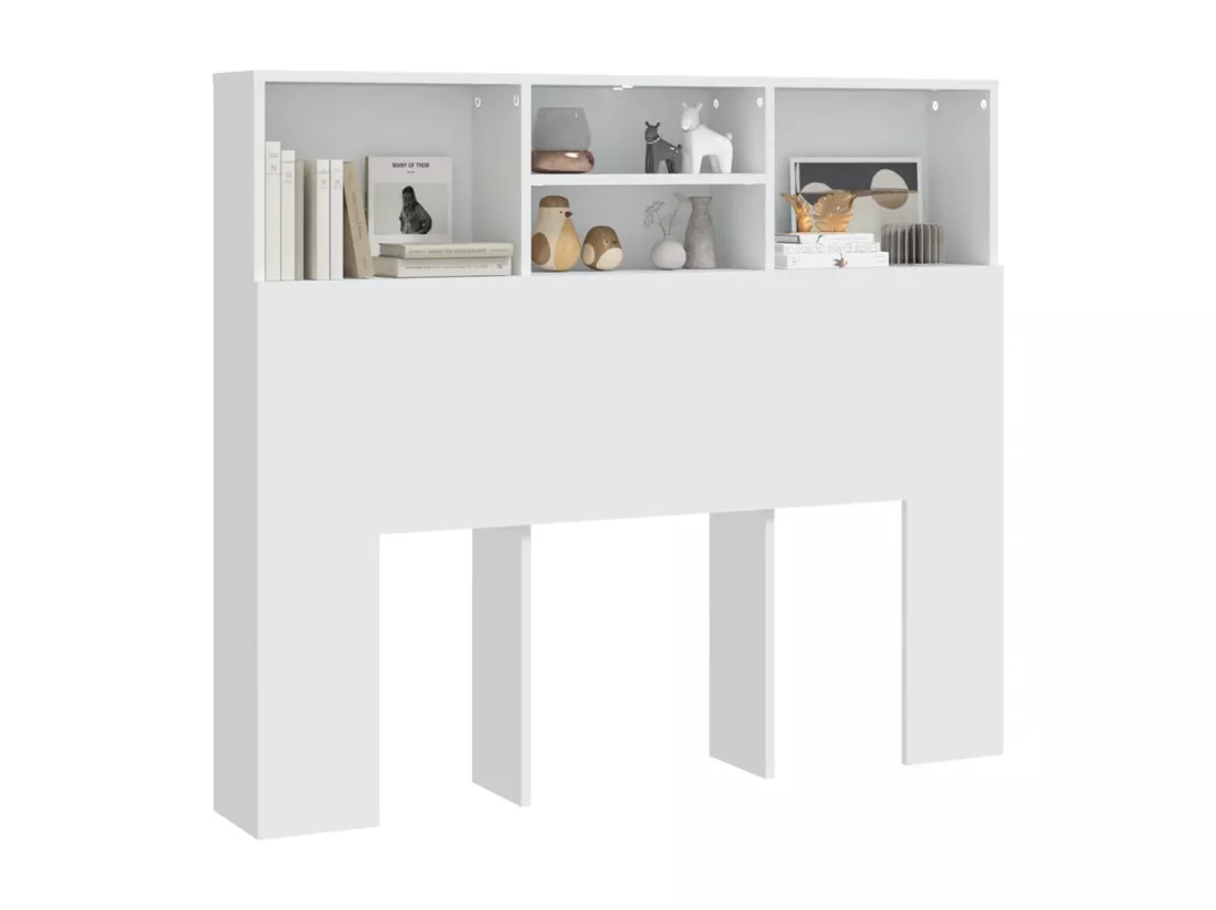 Armoire de tête de lit Blanc 120x19x103,5 cm