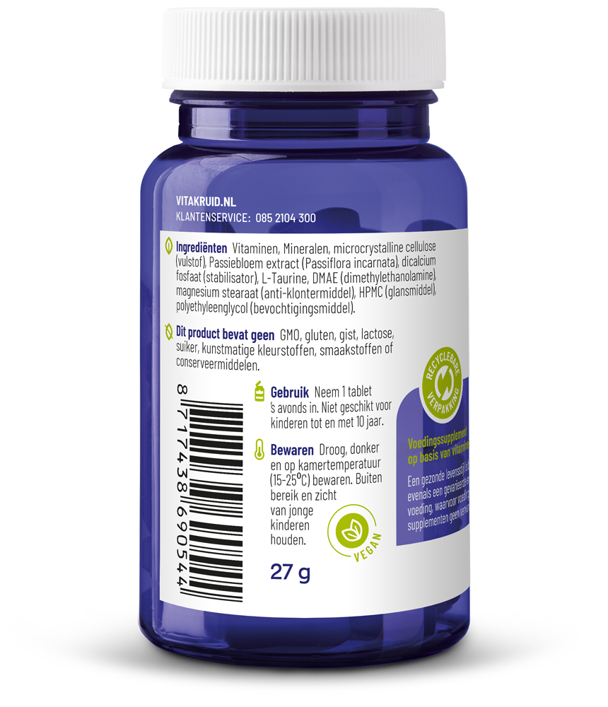 Vitakruid Multi Nacht Hd 100% Vegan (30 tabletten)