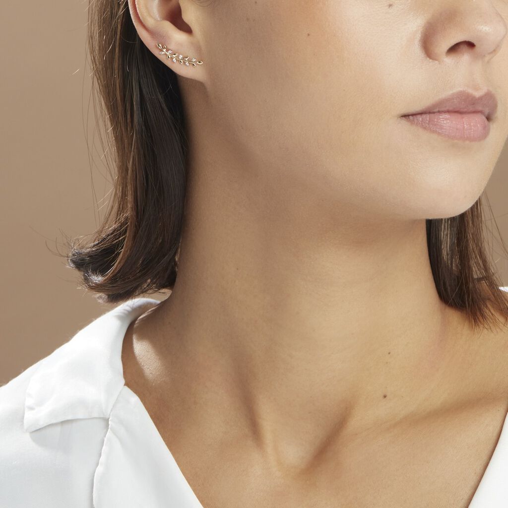 Bijoux D'oreilles Eloiza Or Jaune Oxyde De Zirconium