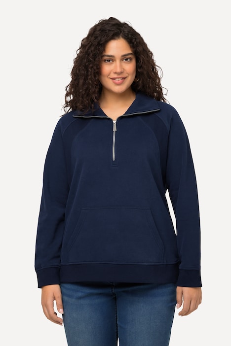 Sweatshirt, Stehkragen, Zipper, Langarm