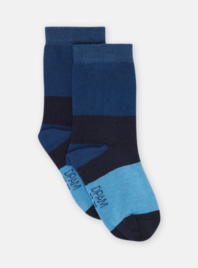Chaussettes bleues à imprimé à rayures