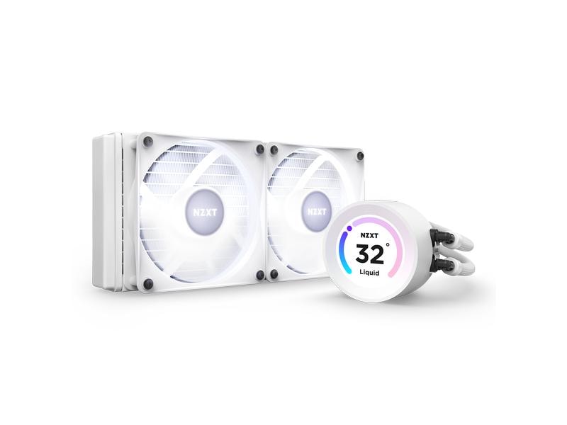 NZXT Wasserkühlung Kraken Elite RGB 240 Weiss Wasserkühler für Intel und AMD Prozessorsockel mit LCD-Display und leuchtenden, leisen RGB-Lüftern