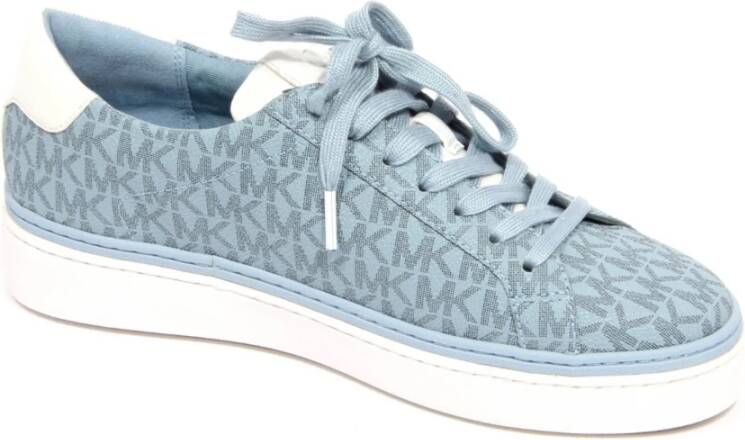 Michael Kors Blauwe Chapman Lace Up Lage Sneakers