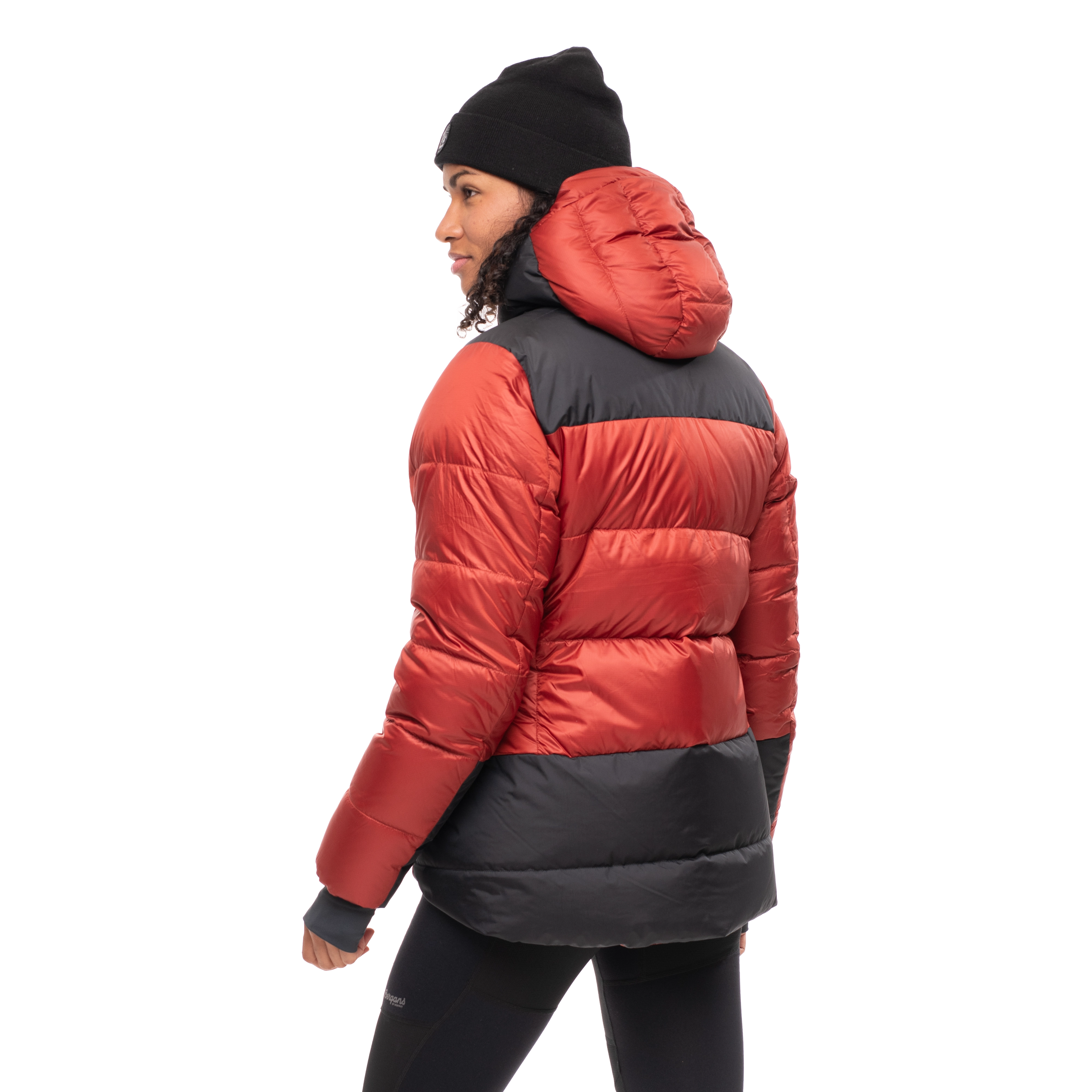 Magma Warm Down Jacket w/Hood Women Chianti Red / Black