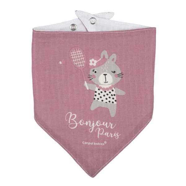 CANPOL BABIES muslin bib BONJOUR PARIS, 0m+, 2 vnt., pink, 26/900_pin