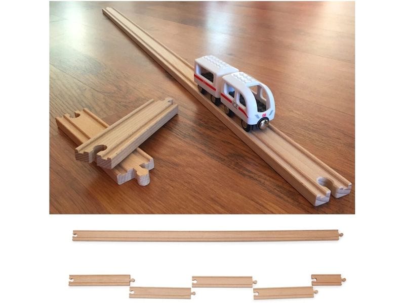 Neue Freunde XXL Holzschiene 1 m Lange Holzschiene (Brio, Ikea Kompatibel)
