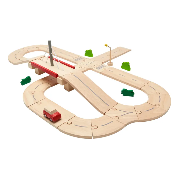 Plan Toys Circuit automobile et ses accessoires en bois