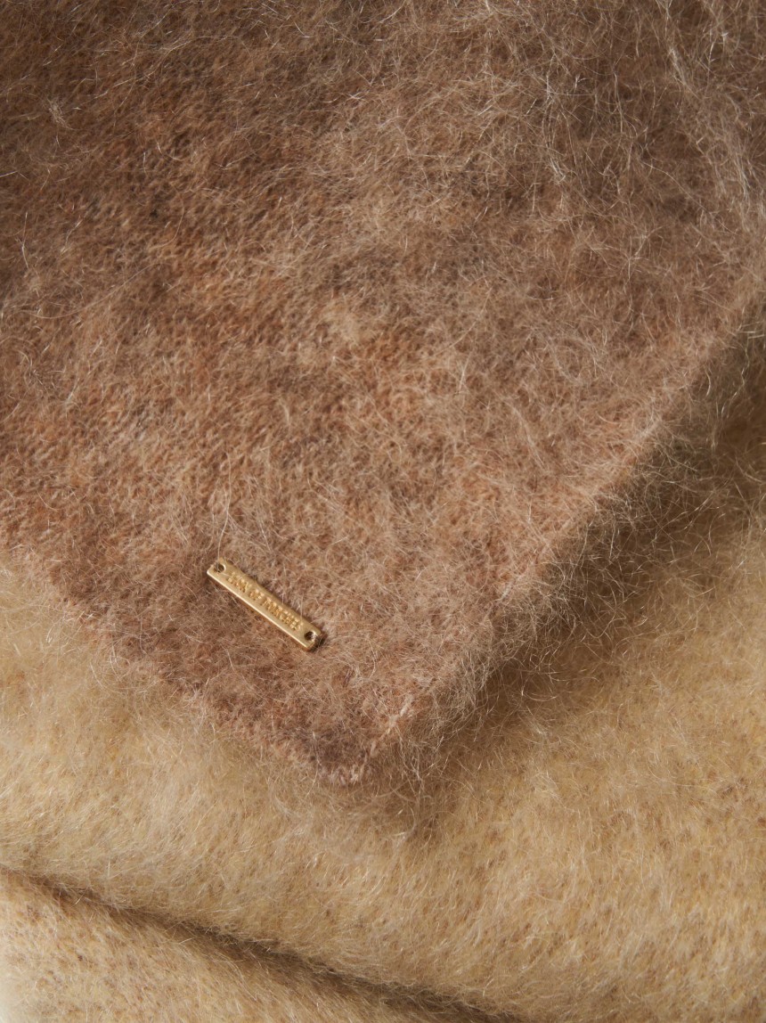 Cachecol de lã mohair com Efeito Tie-Dye