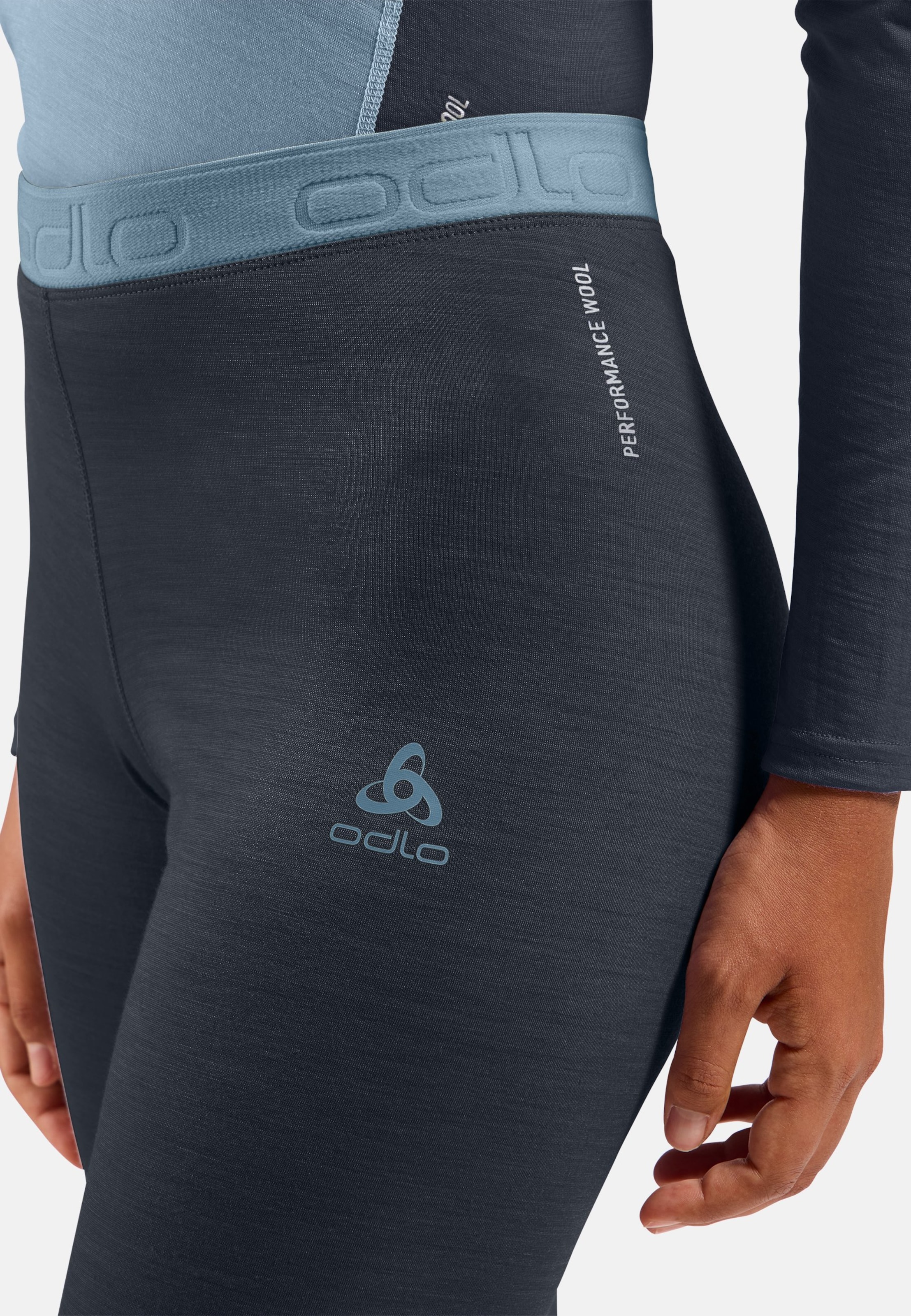 Natural Performance Wool 130 Base Layer Tights in provincial blue - dark sapphire melange