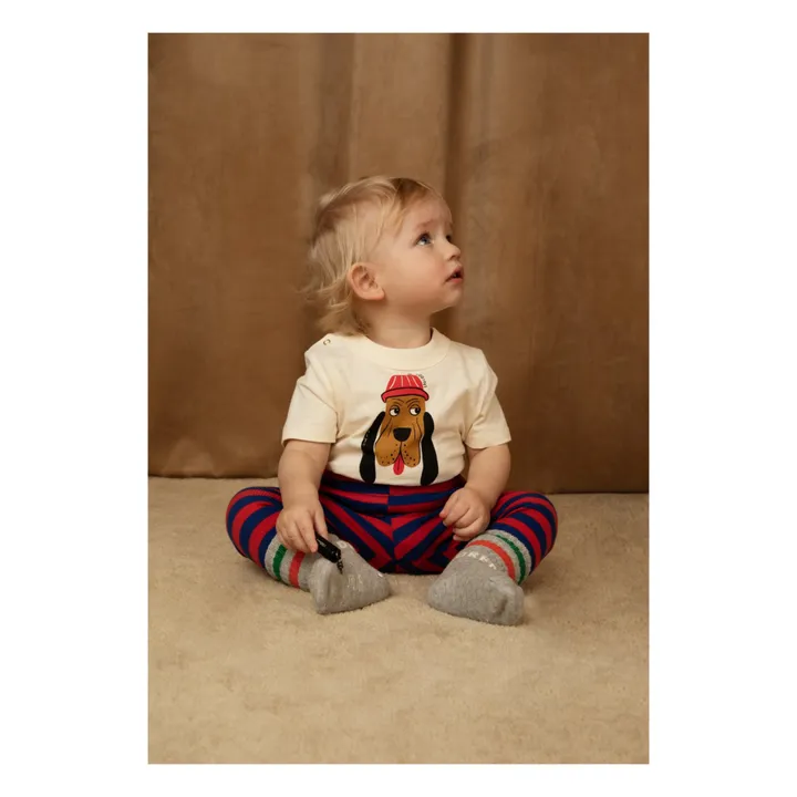 Mini Rodini T-Shirt Coton Bio Chien | Ecru