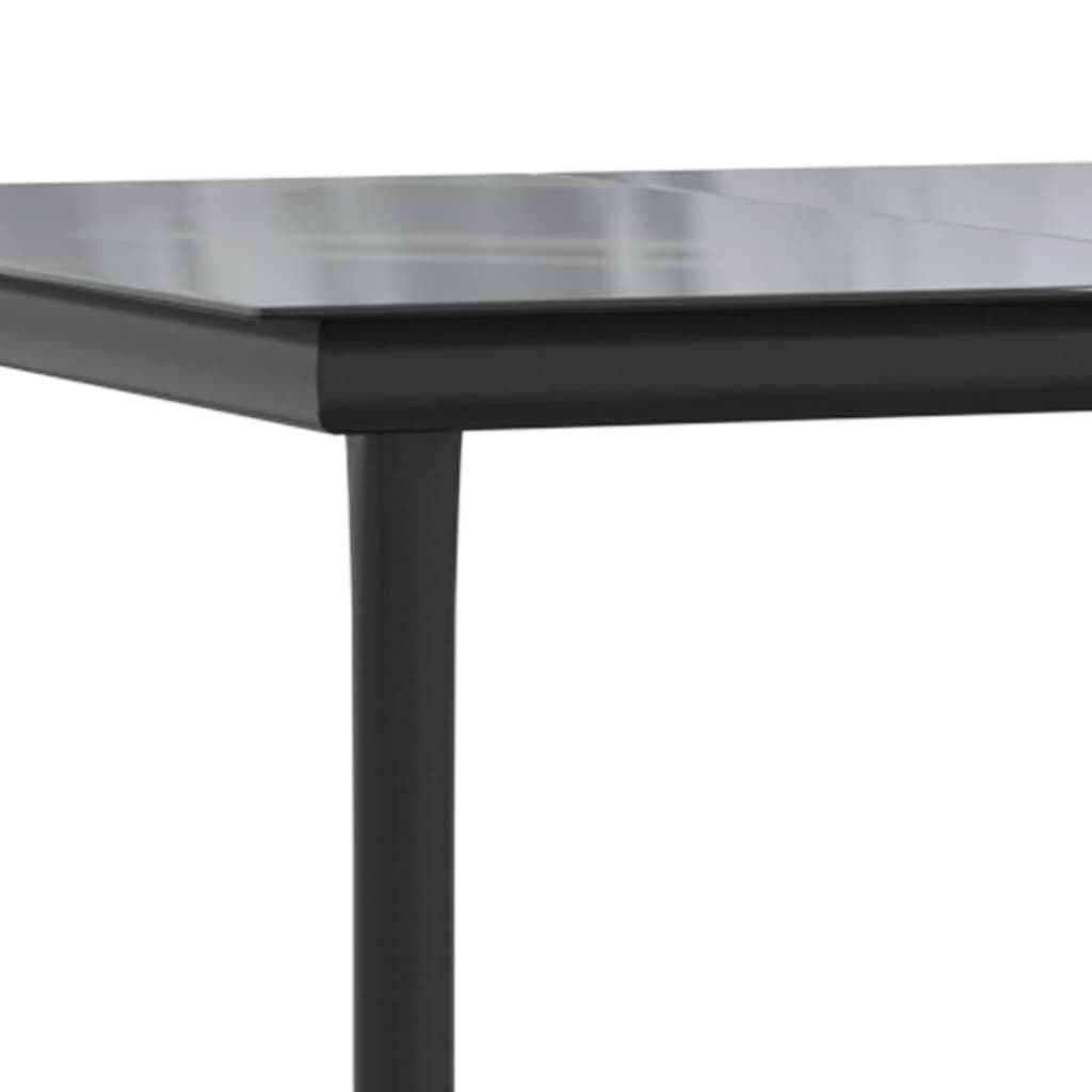 Mobilier à dîner de jardin 5 pièces noir résine tressée