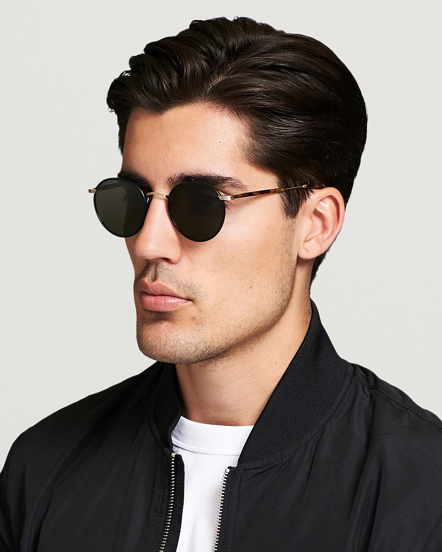 Garrett Leight Wilson 49 Sunglasses Matte Black/Tortoise/Pure Grey