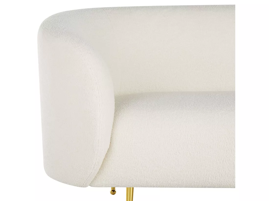 Canapé 2 places en tissu bouclé blanc LOEN