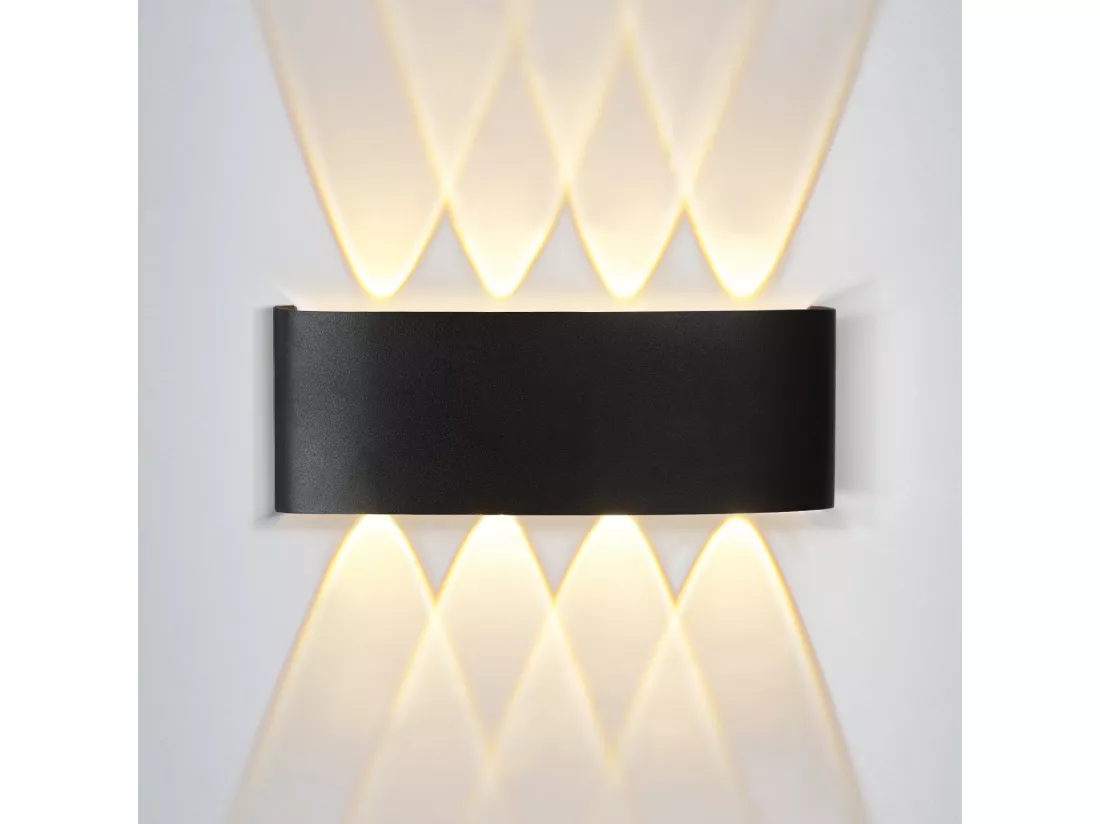 NETTLIFE Applique murale LED pour intérieur : lot de 2 appliques murales extérieures noires haut vers le bas 7 W IP65