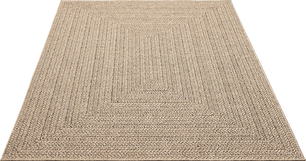 the carpet Outdoorteppich »Kansas« rechteckig 1 mm Höhe moderner robuster In und Outdoor Teppich Jute Look