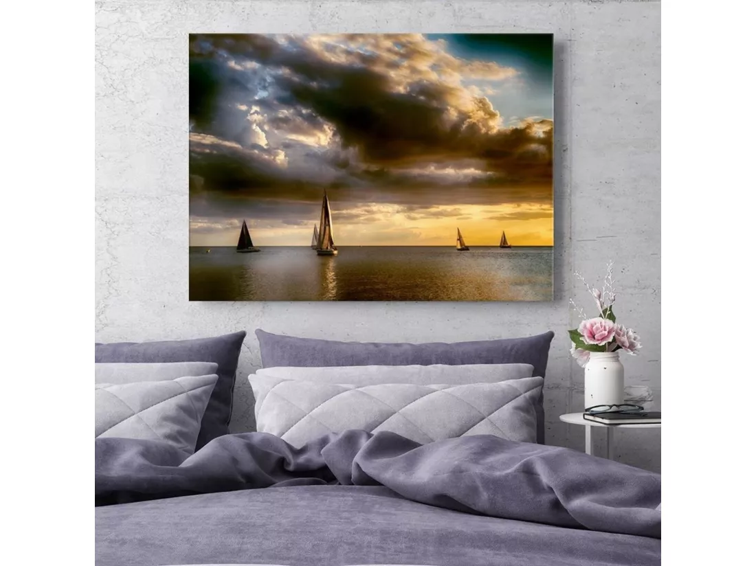 Tableau voiliers en mer - 120 x 80 cm
