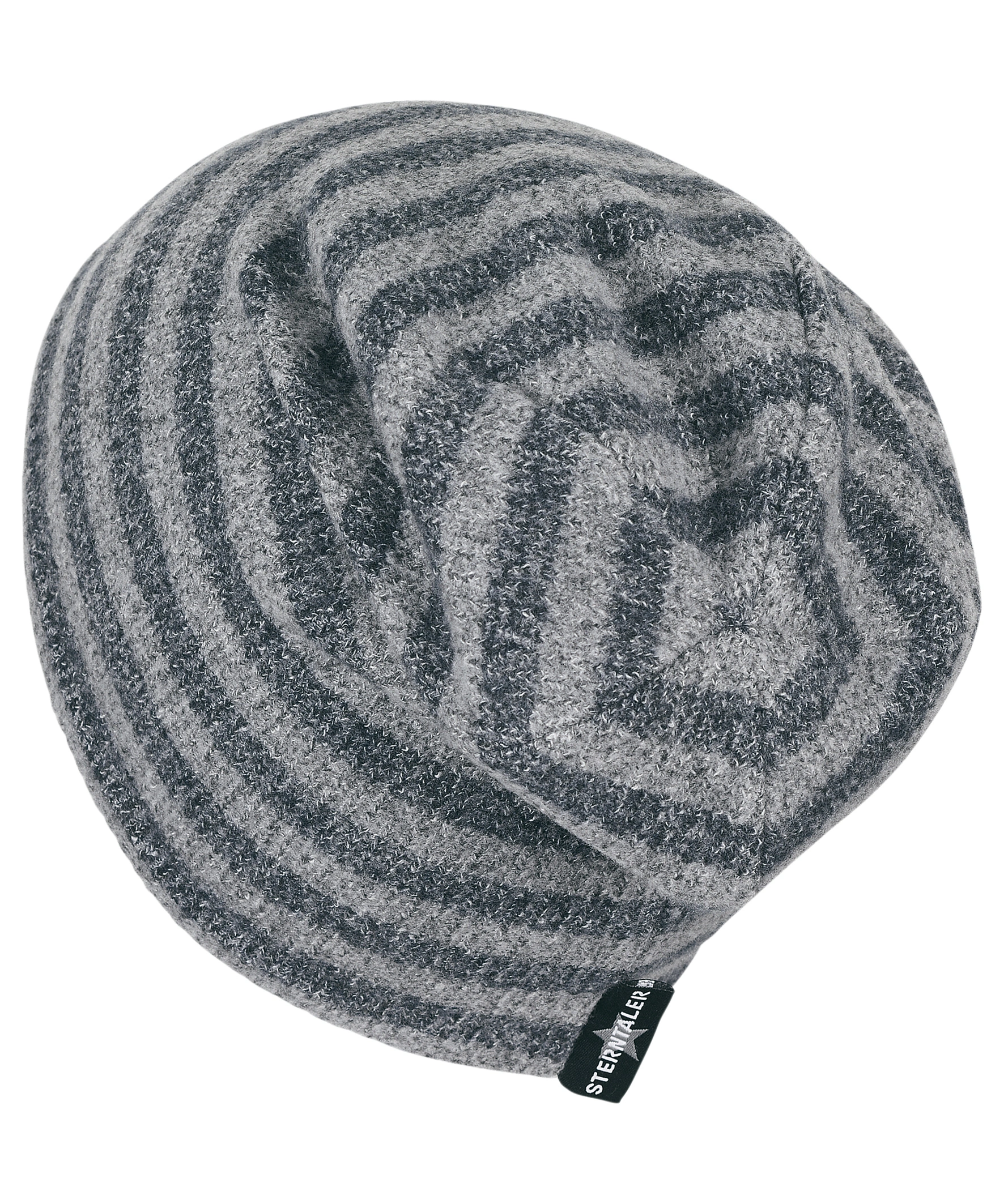 Wende-Beanie RINGELCHEN in tintenblau melange