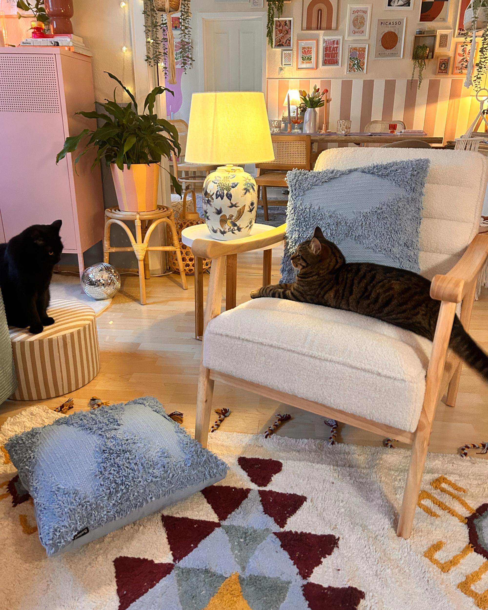 Tafellamp SUNJA Porselein Wit/blauw