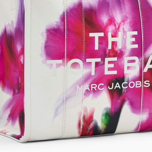 Marc Jacobs The Future Floral Leather Medium Tote Bag, White Multi