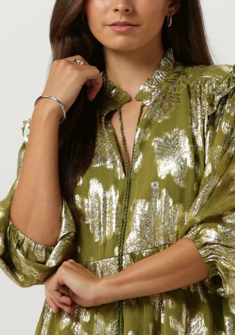 JANICE groene janice mini jurk jurk print lurex jimmy