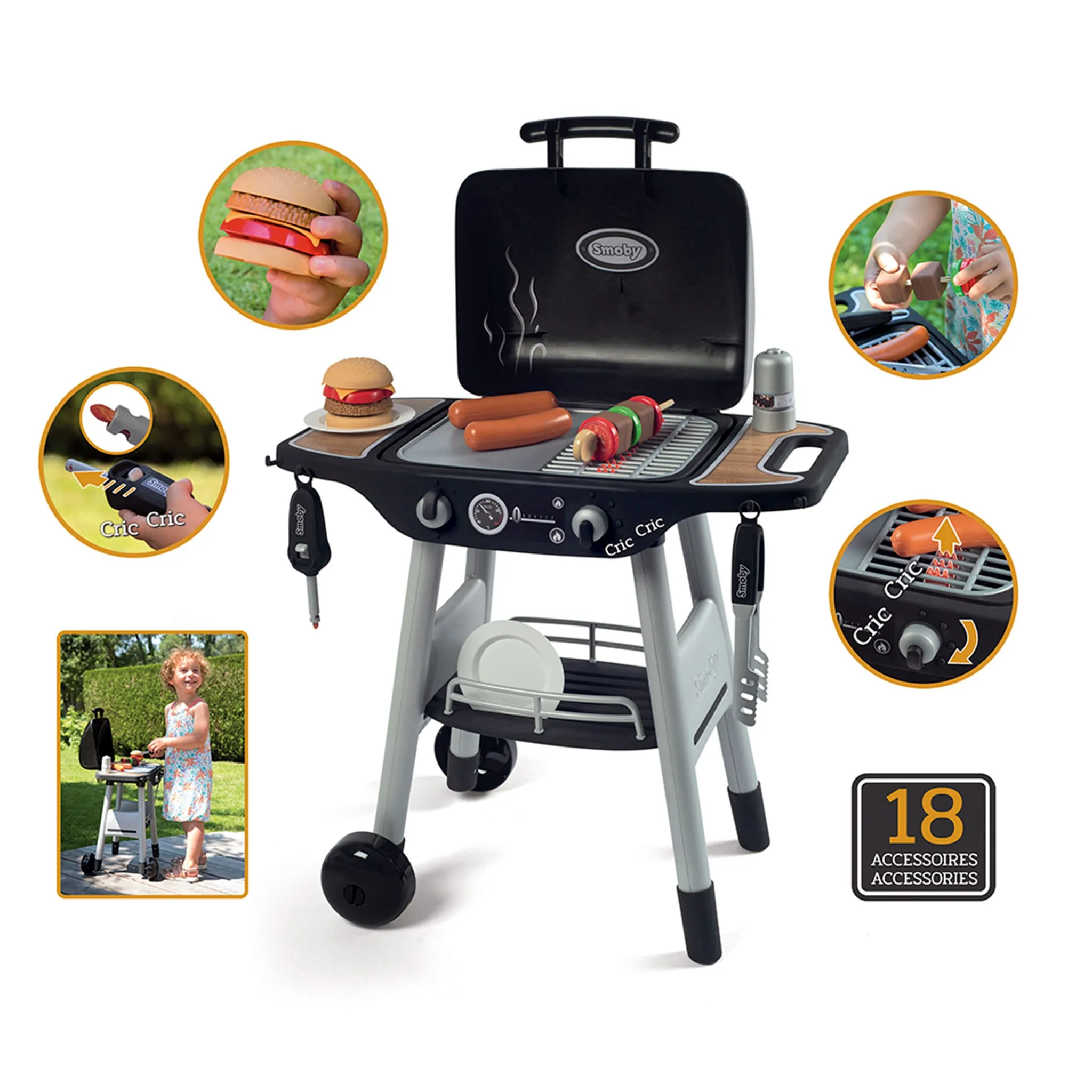 Smoby Barbecue avec 18 Accessoires