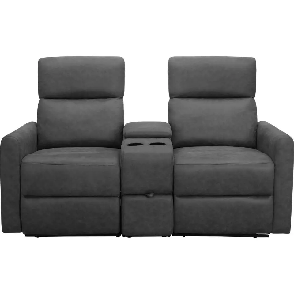 Dacoulas - Dubbele fauteuil in antraciet stof