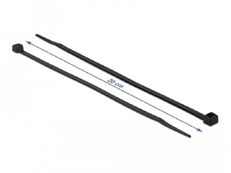 Delock Kabelbinder Schwarz 200 mm x 4.8 mm, 100 Stück Kabelbinder