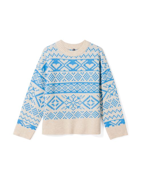 pull en maille femme bleu