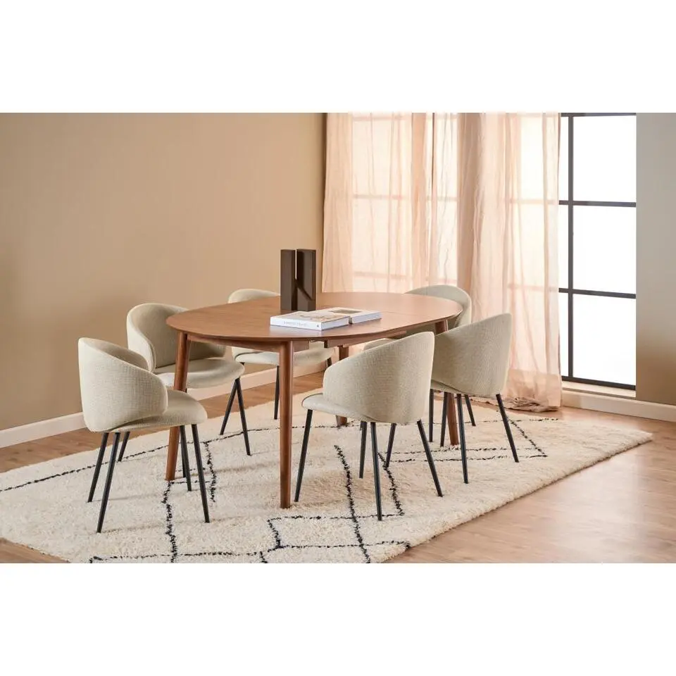 Eettafel Walnoot Uitschuifbaar - 154x115x75 cm - Gradje