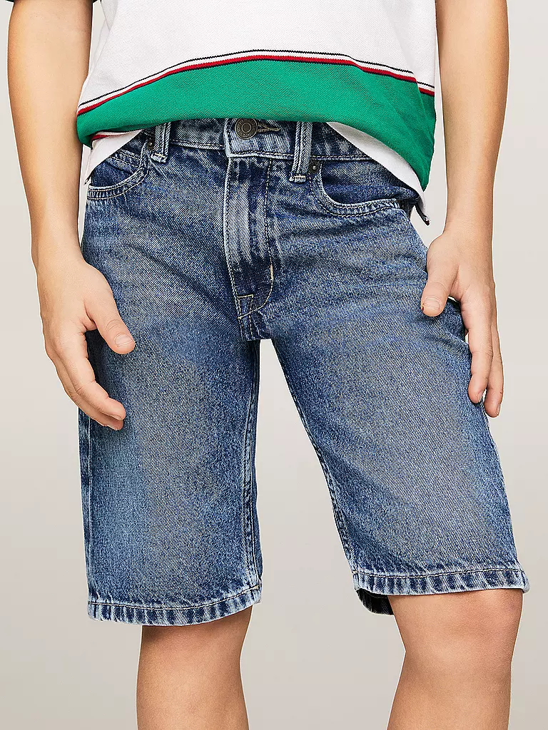 TOMMY HILFIGER Jungen Jeansshorts Straight Fit blau