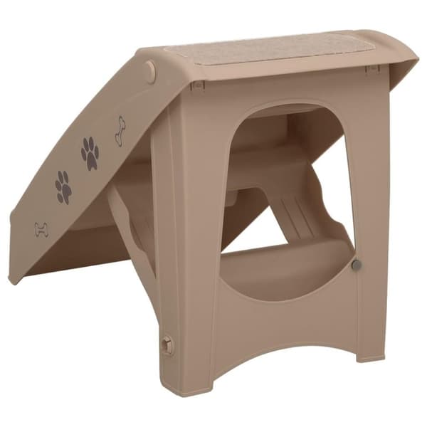 vidaXL Hundetrapp sammenleggbar brun 62x40x49,5 cm