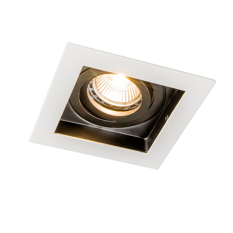 Moderne inbouwspot, wit met zwart, verstelbaar – Carree