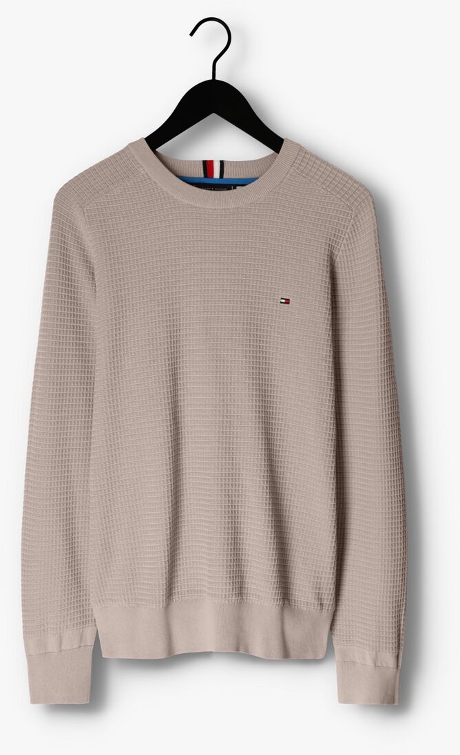 TOMMY HILFIGER beige tommy hilfiger trui spring grid structured crew neck