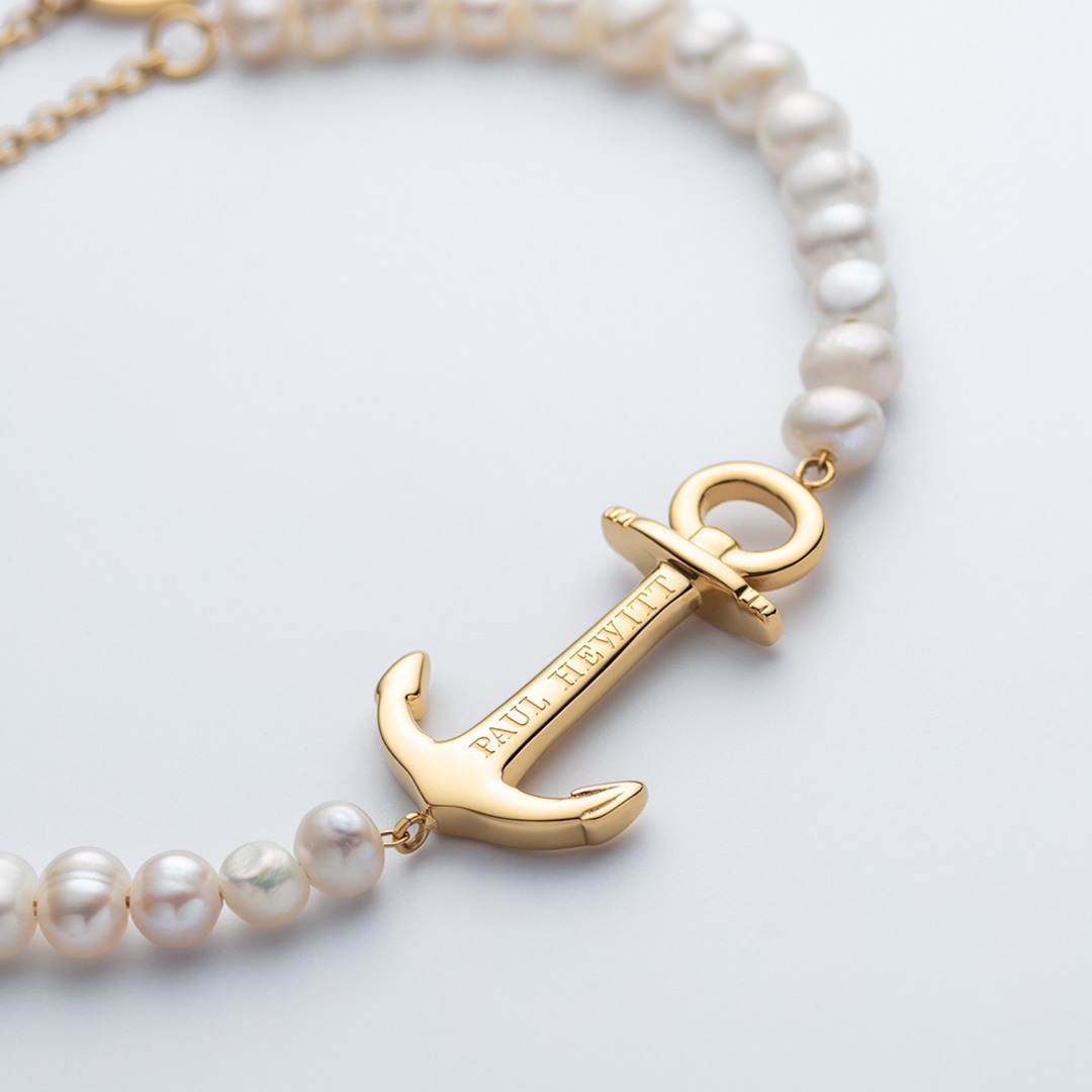 Paul Hewitt Armkette Anchor Beads Marinium Ocean Steel Goldig