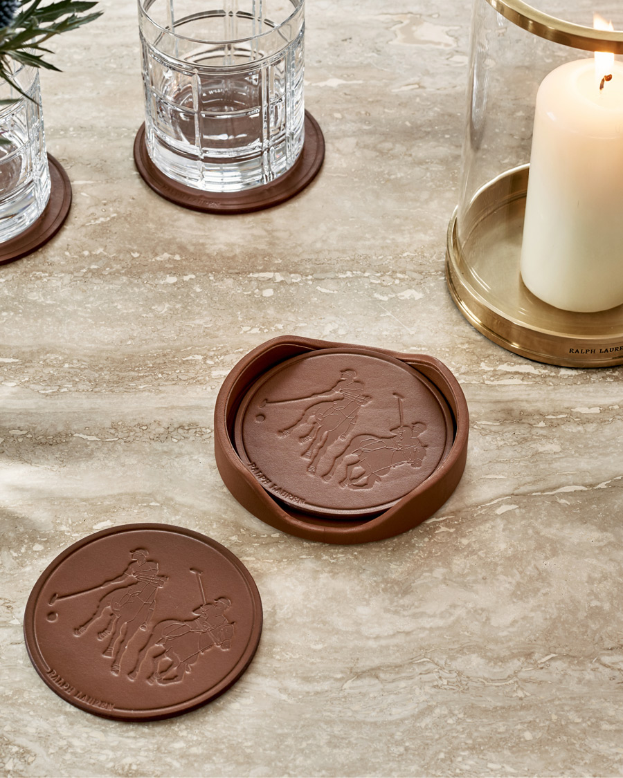 Ralph Lauren Home Garrett Leather Coaster Set