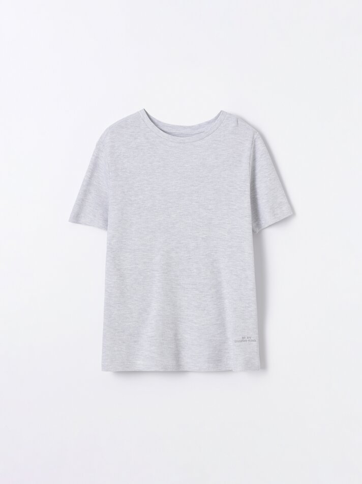Conjunto de pijama texturizado - Cinza mesclado