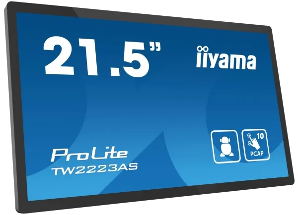 iiyama ProLite TW2223AS-B2 - Android PC - berøringspanel PC 1 RK3399 - RAM 4 GB - SSD - eMMC 32 GB - Cortex-A72   A53 - Bluetooth 5.2, Gigabit Ethernet - Android 12 - skærm: LED 21.5