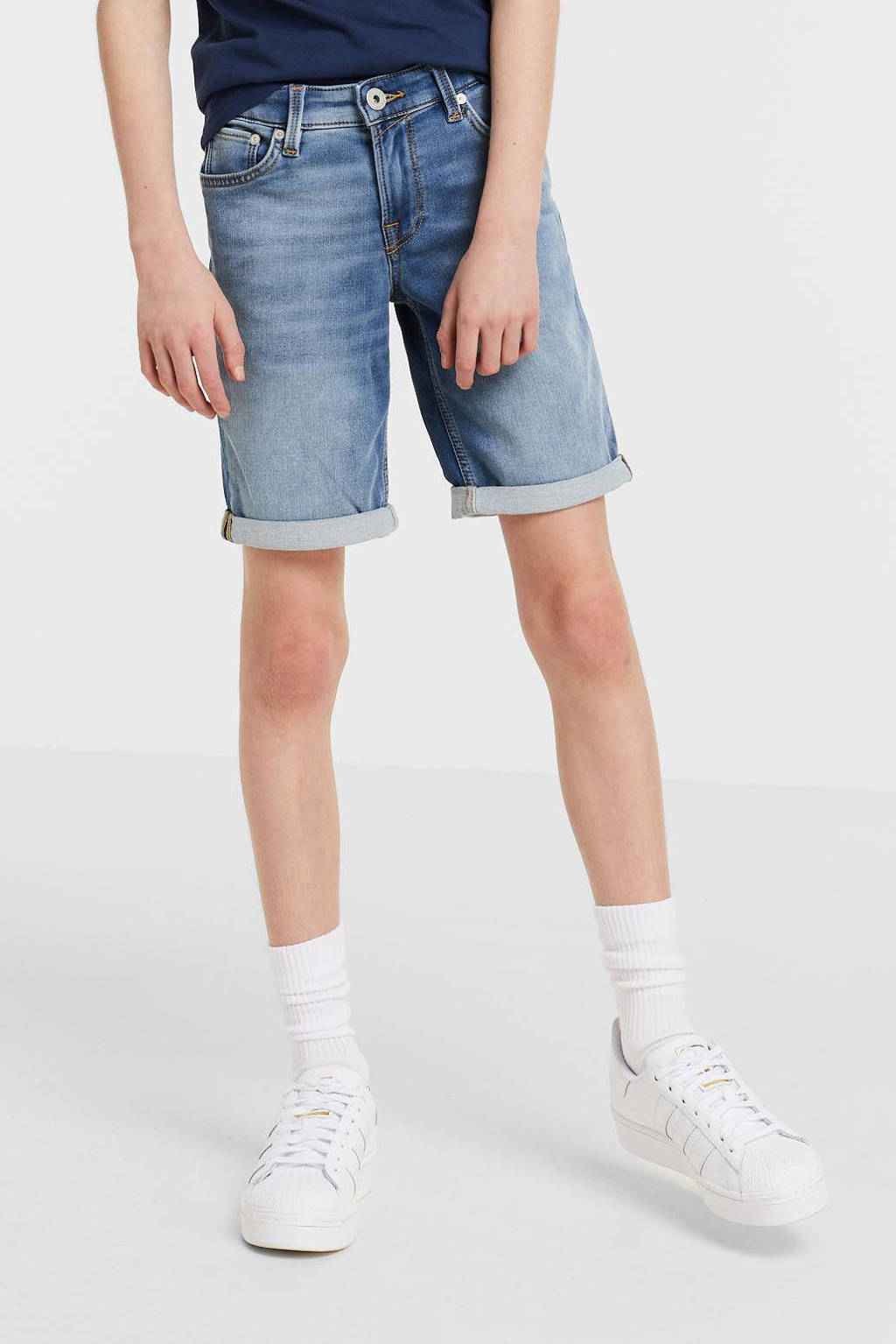 JACK & JONES regular fit jeans bermuda JJIRICK stonewashed